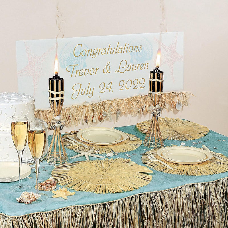 Fun Express Natural Raffia Beach Fringe Decoration (24 ft) for Tiki Luau Party - VBS Vacation Bible School Supplies/Decor - Image 2